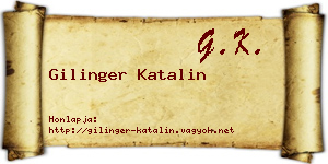 Gilinger Katalin névjegykártya